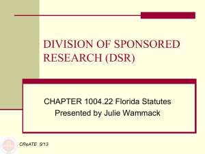DSR Statute & Sponsored Research Exemption