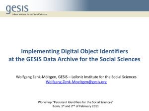Implementing Digital Object Identifiers at the GESIS Data