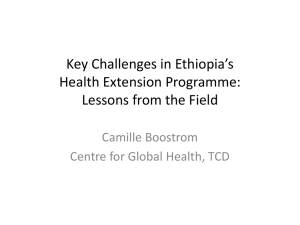 Key Challenges in Ethiopia`s Health Extension