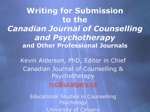 Writing for Submission to the Canadian Journal of Counselling and