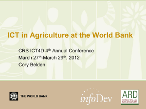 ICT in Agriculture at the World Bank