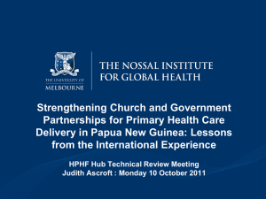 Strengthening Church and Government Partnerships for Primary