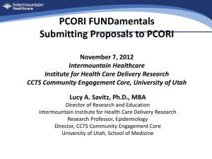 PCORI Fundamentals - University of Utah