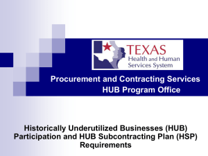 HUB Subcontracting Plan Requirements Training