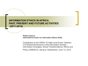 INFORMATION ETHICS IN AFRICA PAST
