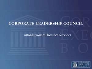Corporate Leadership Council - Introduction