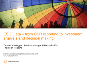 Quantifiyng CSR – how investors work with ESG data