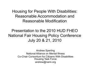 Housing for People With Disabilities