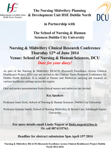 School of Nursing & Human Sciences, DCU Date for your diary!