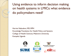 Supporting Use of Research Evidence for Policy in African Health