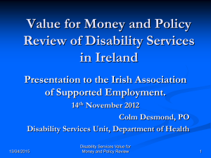 Value for money & policy review of disability services in Ireland