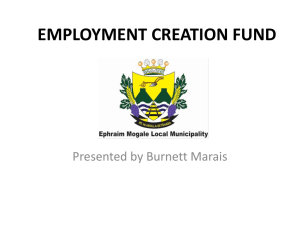 employment creation fund - Ephraim Mogale Local Municipality
