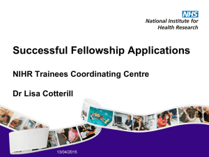 Successful Fellowship Applications - National Institute for Health