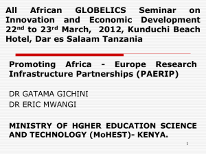 Promoting Africa - Europe Research Infrastructure