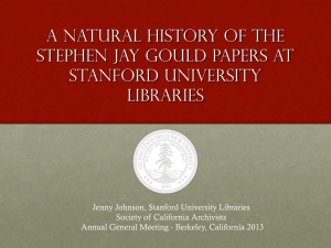 A Natural History of the Stephen Jay Gould papers at Stanford