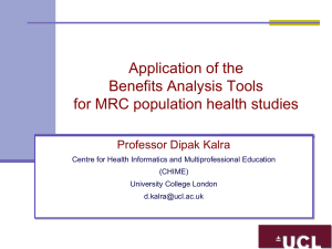 Application of the Benefits Analysis Tools for MRC