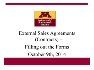 External Sales Agreements - Enterprise Financial System