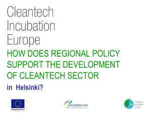 How does regional policy support the development of cleantech sector