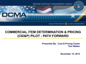 commercial item determination & pricing