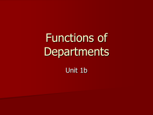 Functions of Departments