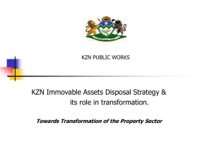 KZN Immovable Assets Disposal Strategy & its role in