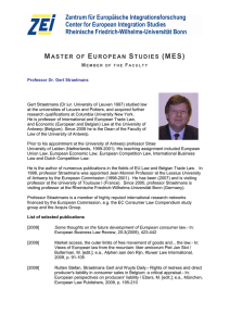MASTER OF EUROPEAN STUDIES (MES)