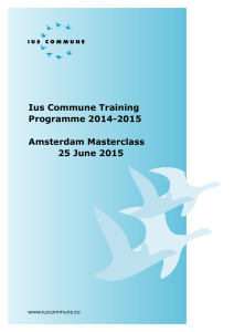 2015. Masterclass Amsterdam - Ius Commune Research School