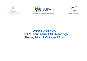 DRAFT AGENDA EUPAN HRWG and IPSG Meetings Rome, 16 – 17