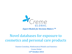Novel databases for exposure to cosmetics and
