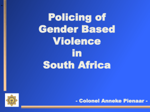 Policing of Gender Based Violence in South Africa