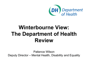 DH REVIEW: WINTERBOURNE VIEW HOSPITAL