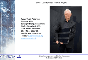 Introduktion til projektet BIPV Quality Cities