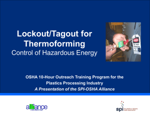 Lockout/Tagout for Thermoforming