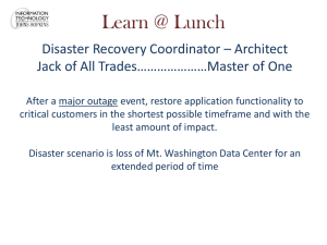 Disaster Recovery - Information Technology at the Johns Hopkins
