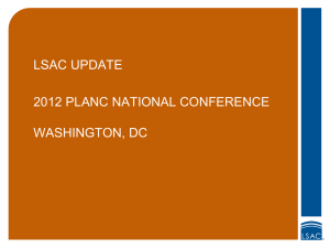 LSAC Update - The Pre-Law Advisors National Council