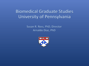 Biomedical Graduate Studies: University of Pennsylvania