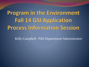 PitE / SNRE GSI Application Process Information Session