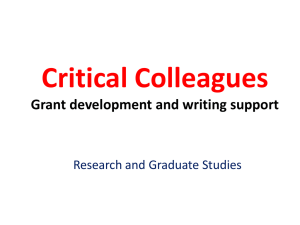 Critical Colleagues: Grant development and writing support