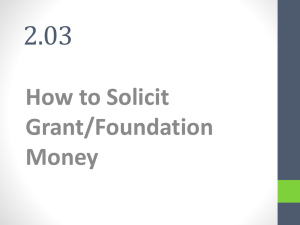 2.03A Solicit Grant/Foundation Money