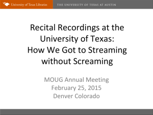Recital Recordings at the University of Texas