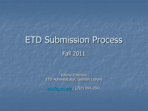 ETD Process - George Washington University