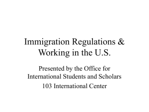 Immigration Seminar (CB) - Office for International Students and