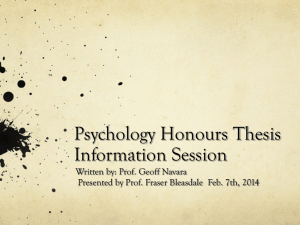 Psychology Honours Thesis Information Session