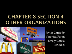 Chapter 8 Section 4 Other Organizations