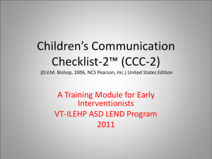 Children`s Communication Checklist-2™ (CCC
