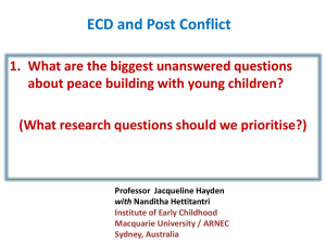 ECD and Post Conflict