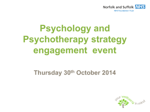 NSFT Psychology and Psychotherapy Strategy consultation events