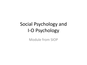 Social and I-O psychology