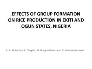 EFFECTS OF GROUP FORMATION ON RICE PRODUCTION IN