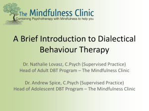 Introduction to Dialectical Behavioural Therapy Powerpoint